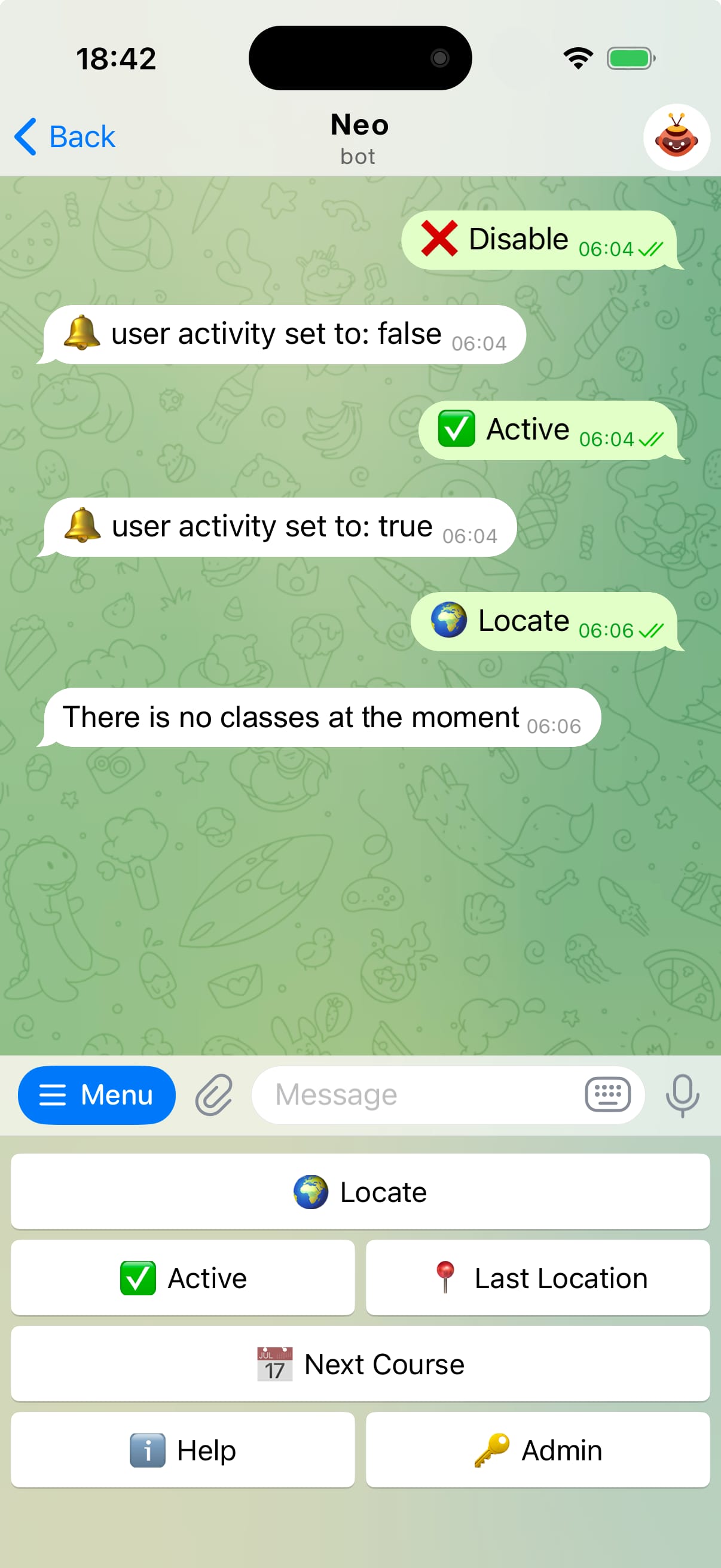 NeoBot interface screenshot